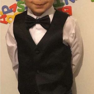 Boys separates-tux jacket,vest (adjustable)dress shirt black bow tie(adjustable)